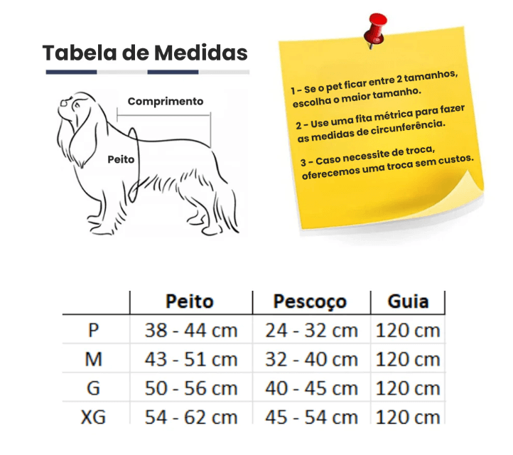Coleira e Peitoral para Pet