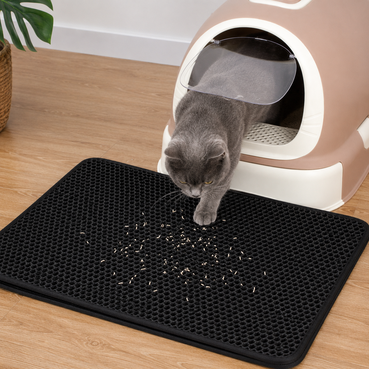 Tapete Coletor de Areia para Gatos – Dupla Camada Lavável