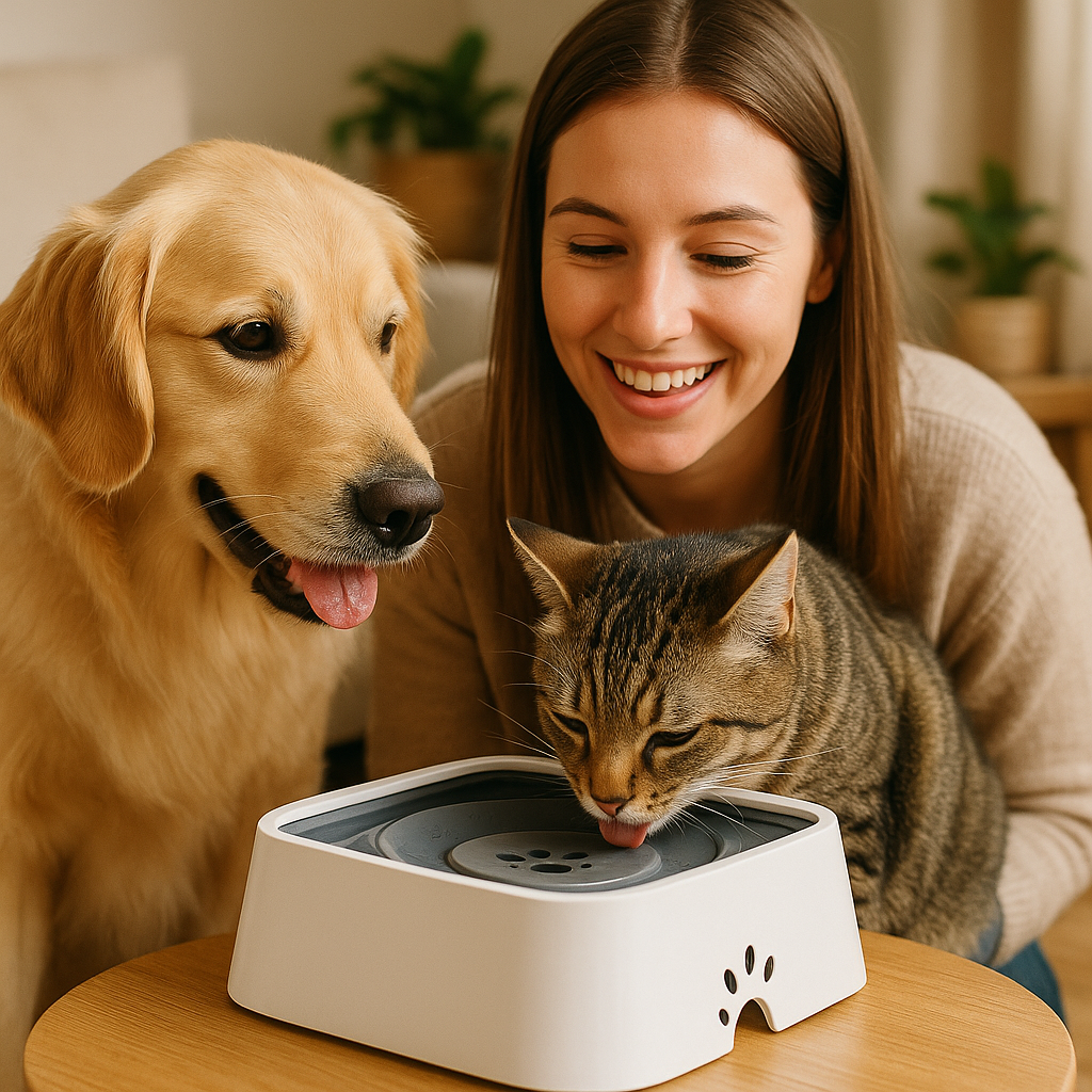 Bebedouro Inteligente Antirrespingo para Pets - Sistema Flutuante Higiênico