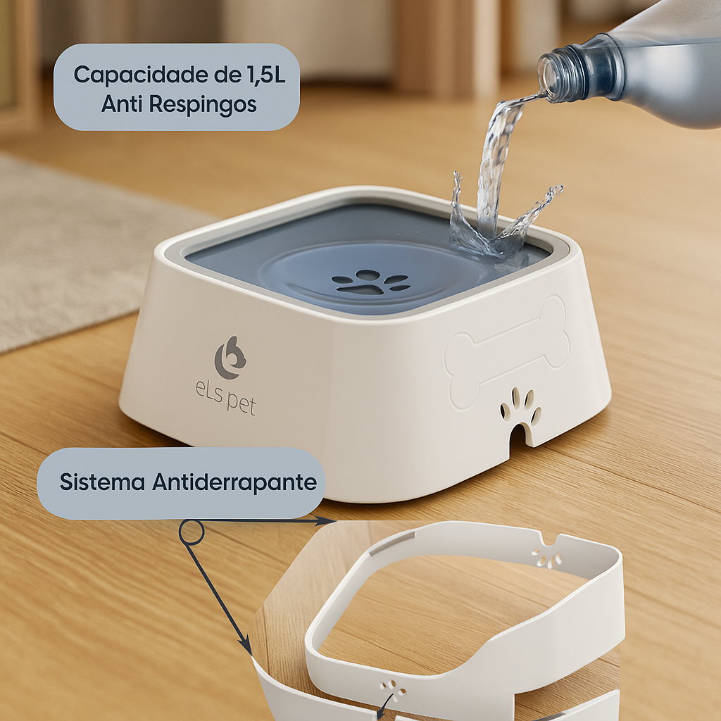 Bebedouro Inteligente Antirrespingo para Pets - Sistema Flutuante Higiênico