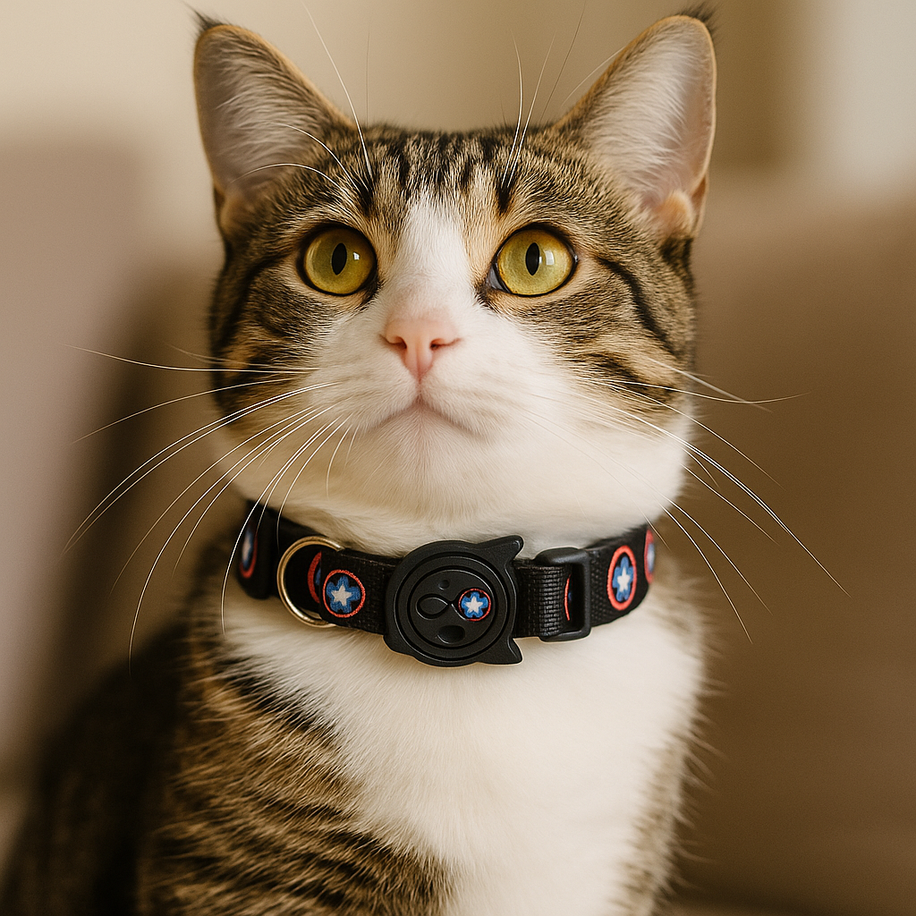 Coleira Antienforcamento Ajustável para Gatos - Estampa de Personagem