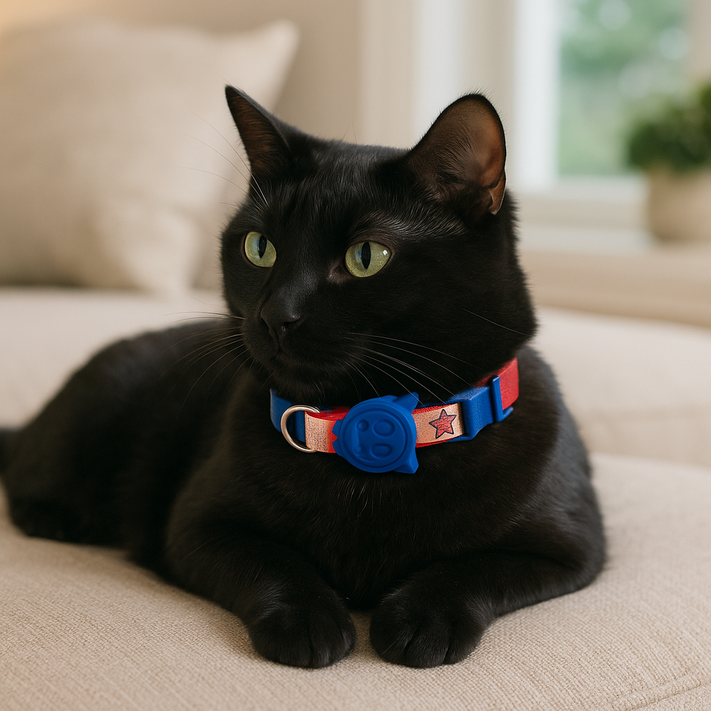 Coleira Antienforcamento Ajustável para Gatos - Estampa de Personagem
