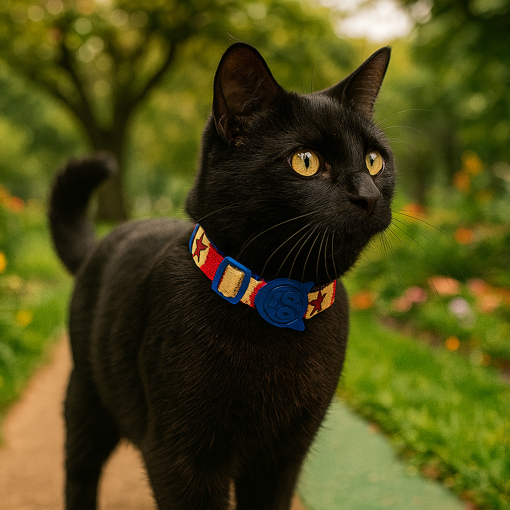 Coleira Antienforcamento Ajustável para Gatos - Estampa de Personagem