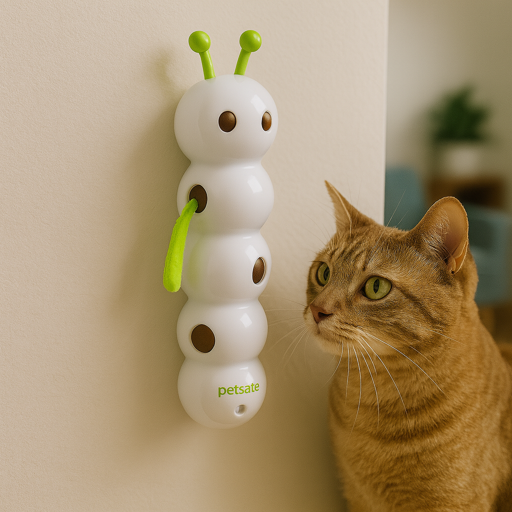 Binquedo Lagarta Interativa com Cauda Automática para Gatos