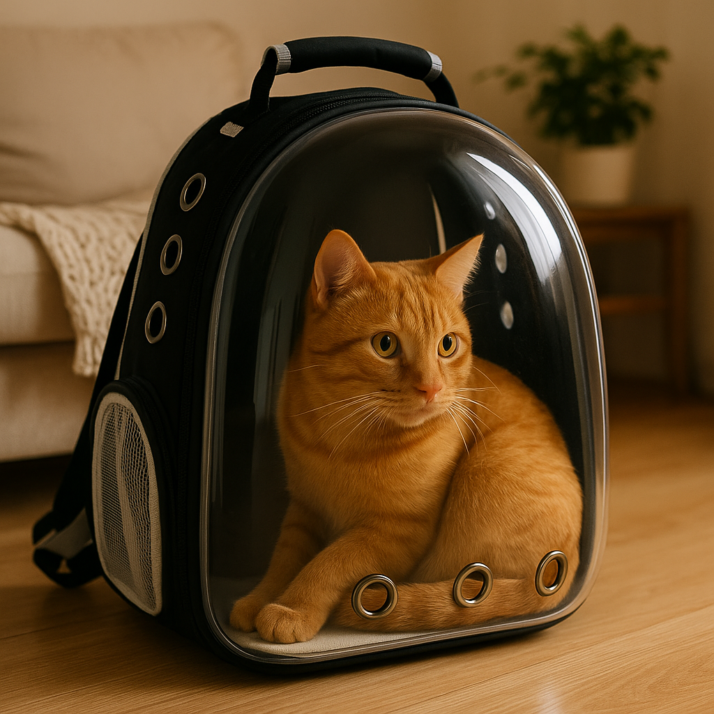 Mochila Astronauta para Gatos – Conforto, Visor Panorâmico