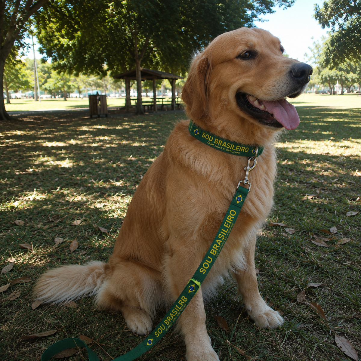 Coleira + Guia Para Cachorro e Gato Reforçada Copa 2026