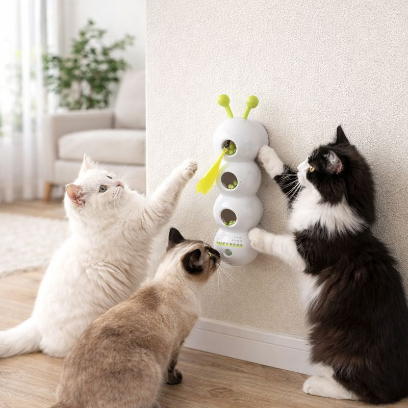 Binquedo Lagarta Interativa com Cauda Automática para Gatos