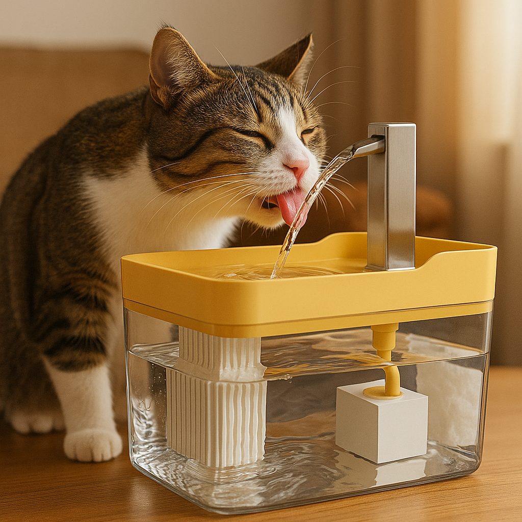 Fonte Automática para Gatos com Filtro 1.5L | Bomba Silenciosa