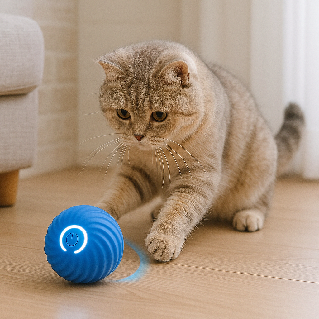 Bola Inteligente Recarregável para Pets | Brinquedo Interativo Antiestresse