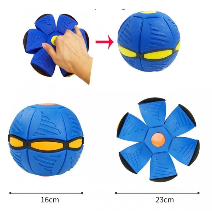 Bola Magica Voadora Disco Com Led Bumerangue Transforma Em Disco Voador