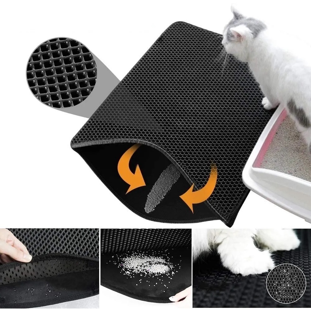 Tapete Coletor de Areia para Gatos – Dupla Camada Lavável