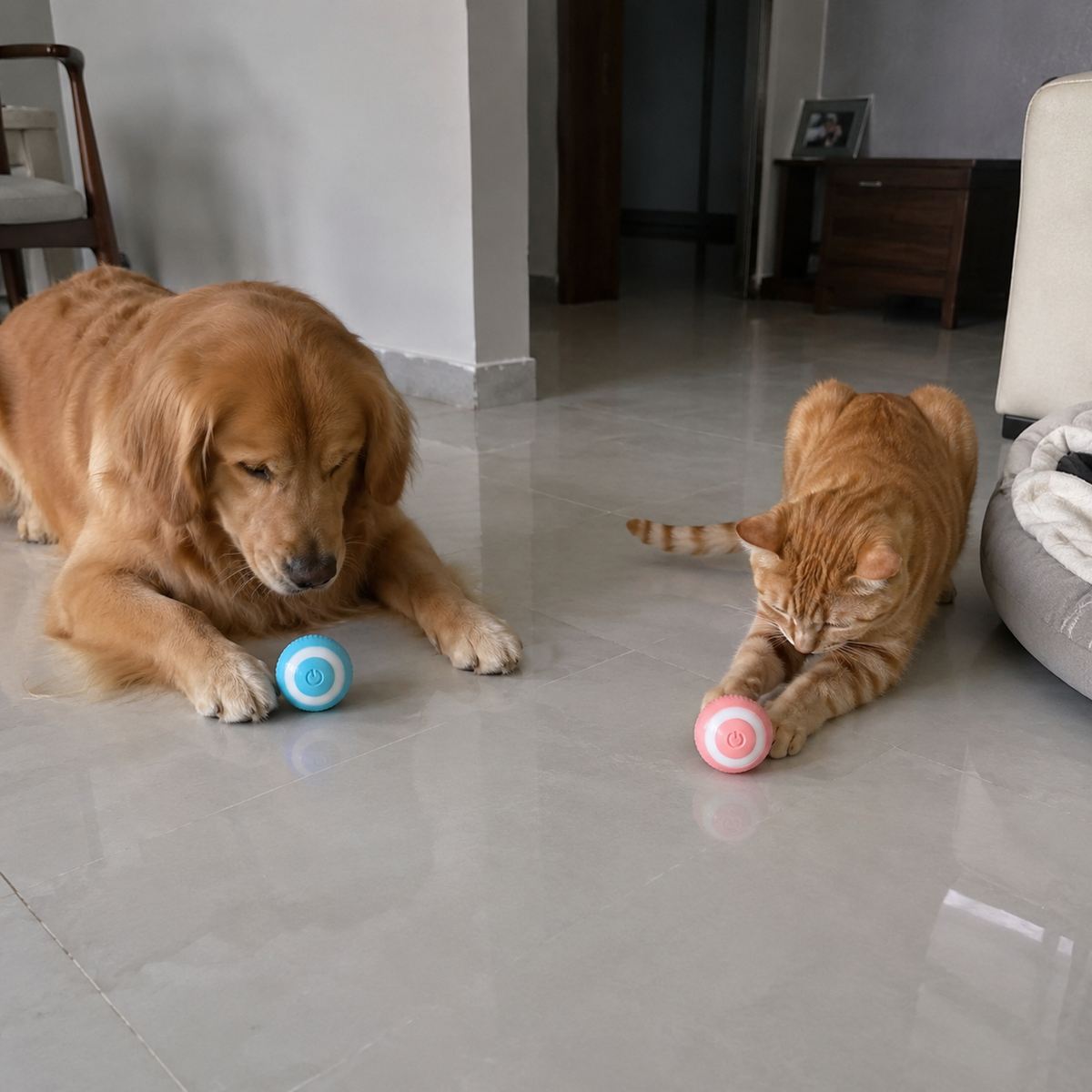 Bolinha Interativa Inteligente PetSmart™ – Diversão Sem Fim para Cães e Gatos!