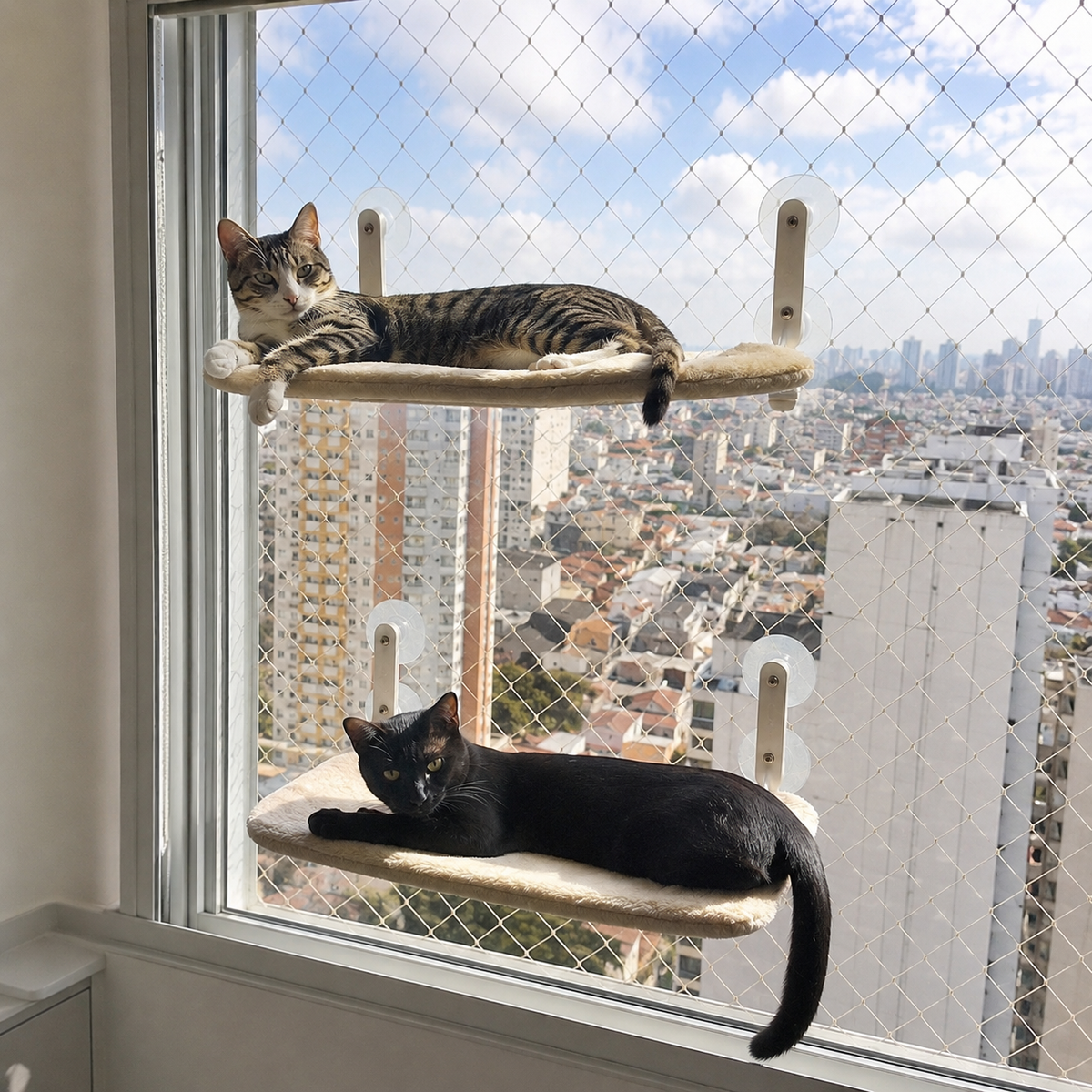 Cama Suspensa para Gatos com Ventosa de Janela
