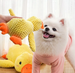Brinquedo Pelúcia Mordedor Pato Sonoro para Cães