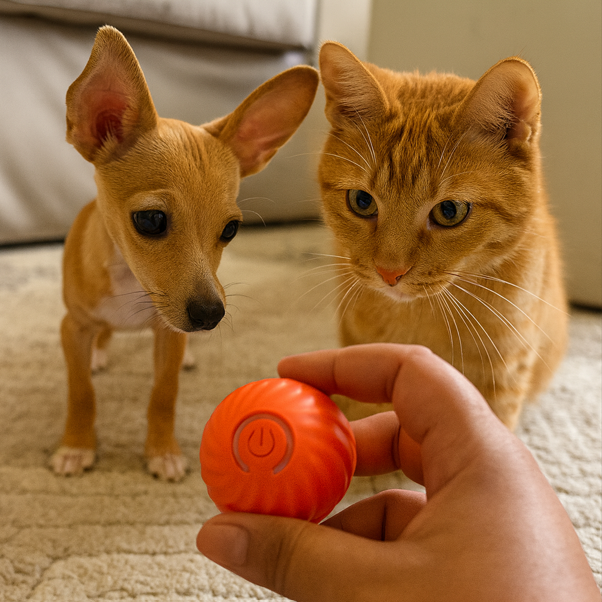 Bola Interativa Recarregável para Pets | Brinquedo Antiestresse