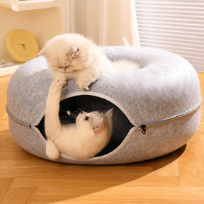 Cama Túnel Donut para Gatos 2 em 1 – Conforto e Diversão
