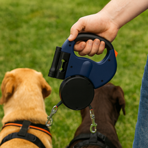 Guia Retrátil Dupla com Lanterna e Sistema Anti-Enrosco