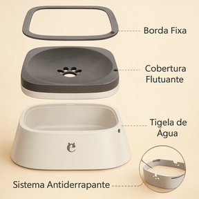 Bebedouro Inteligente Antirrespingo para Pets - Sistema Flutuante Higiênico