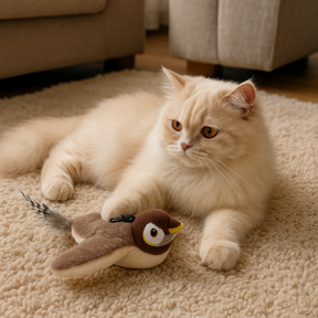Pássaro Interativo com Som Real para Gatos