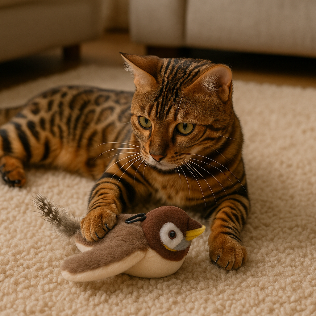 Pássaro Interativo com Som Real para Gatos