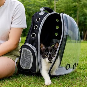 Mochila Astronauta para Gatos – Conforto, Visor Panorâmico