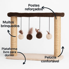Arranhador Poste Duplo com Brinquedo