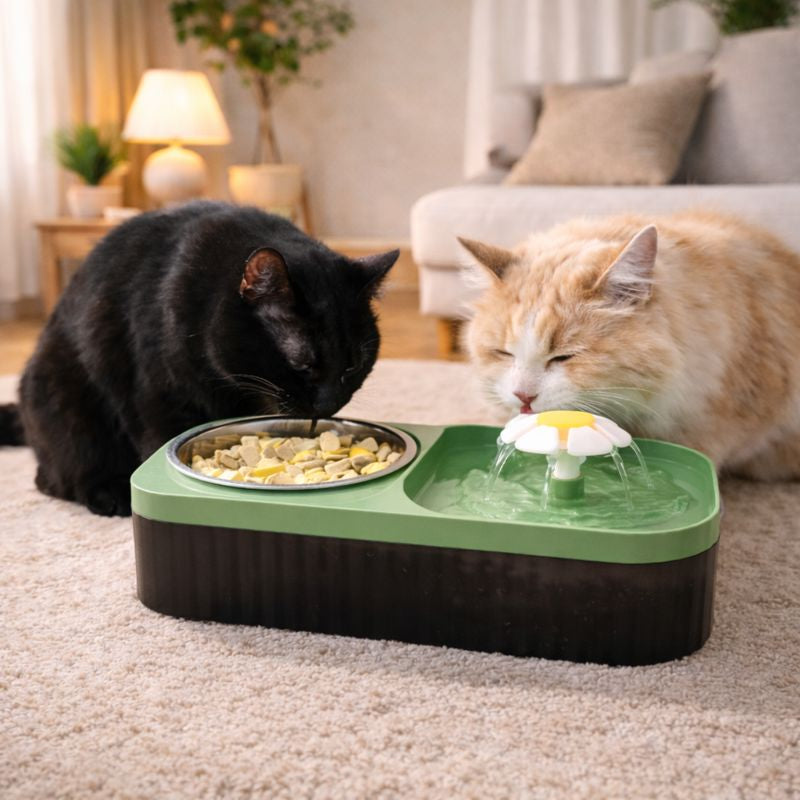 Fonte Bebedouro 3L com Comedouro Flower – Pets