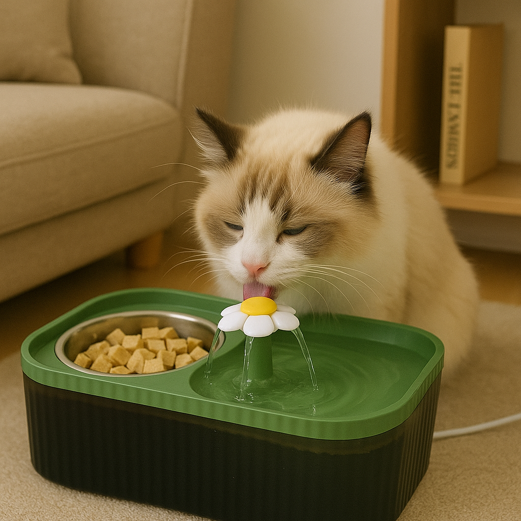Fonte Bebedouro 3L com Comedouro Flower – Pets