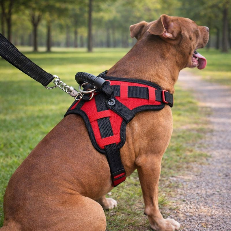 Peitoral Resistente com Guia Antipuxão para Cachorros Fortes