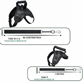 Peitoral Resistente com Guia Antipuxão para Cachorros Fortes