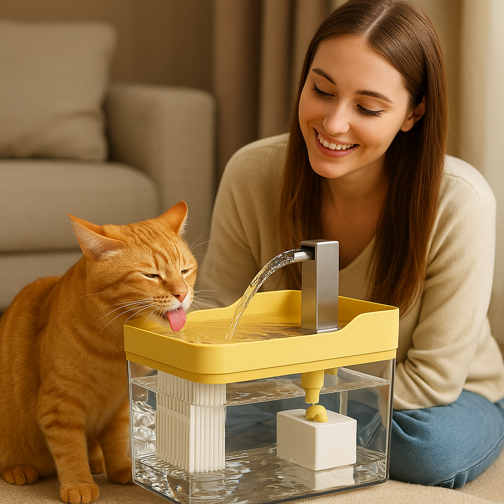 Fonte Automática para Gatos com Filtro 1.5L | Bomba Silenciosa
