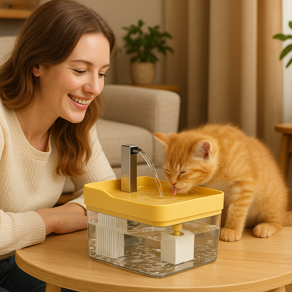 Fonte Automática para Gatos com Filtro 1.5L | Bomba Silenciosa