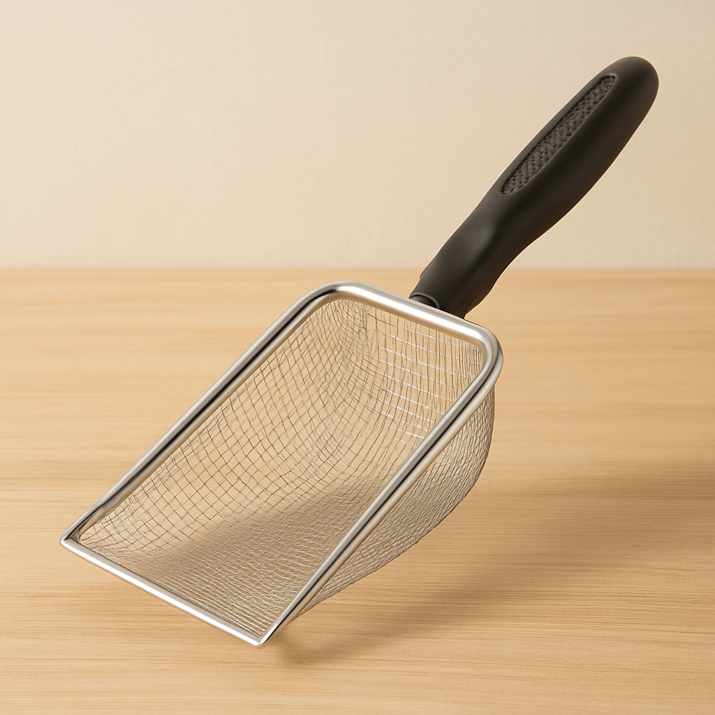 Pá Inox para Areia de Gato – Limpeza Eficiente e Durável