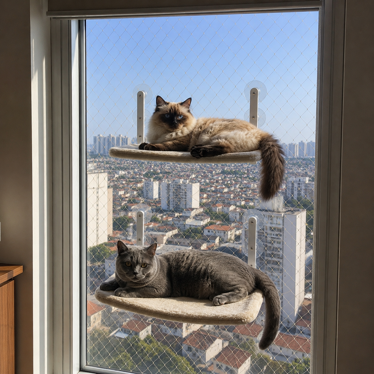 Cama Suspensa para Gatos com Ventosa de Janela