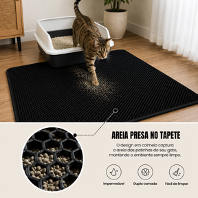 Tapete Coletor de Areia para Gatos – Dupla Camada Lavável