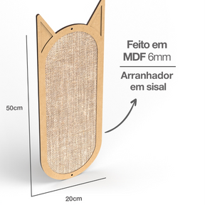 Arranhador Para Gato Parede Sisal 50x20 Grande Brinquedo Pet Ricapet