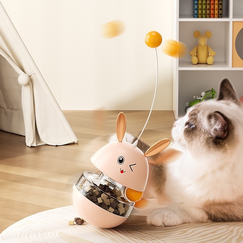 Comedouro Brinquedo Interativo Para Pets Porta Petisco Ração Dispenser Reduz Estresse -Z5