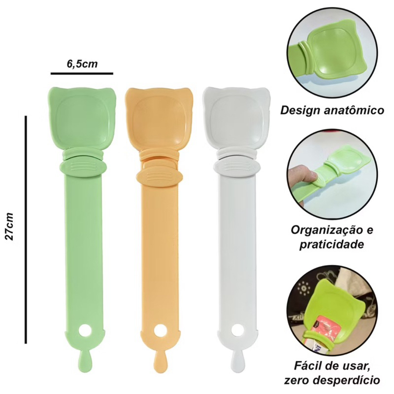 Colher Espremedoura de Sachê Para Gatos Espatula Colher Para Pate