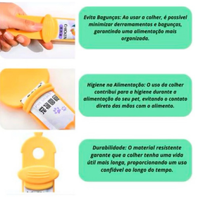 Colher Espremedoura de Sachê Para Gatos Espatula Colher Para Pate