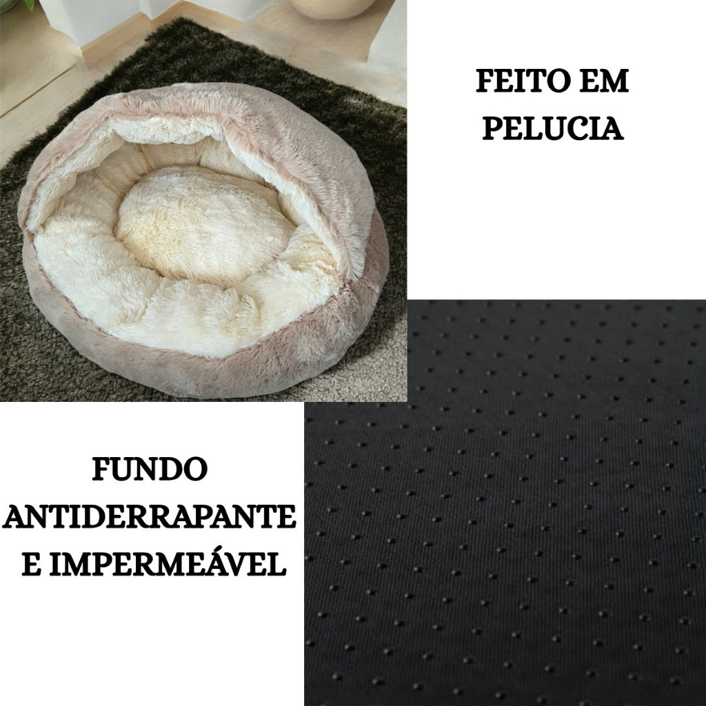CAMA PET PLUSH TOCA NUVEM COBERTA FECHADA CAMINHA COM COBERTURA PELUCIADA CASINHA FORMATO DONUT IGLU