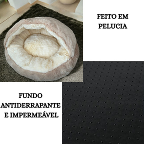 CAMA PET PLUSH TOCA NUVEM COBERTA FECHADA CAMINHA COM COBERTURA PELUCIADA CASINHA FORMATO DONUT IGLU