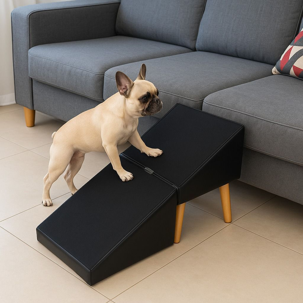 Pufe Rampa Pet 2 em 1 para Cachorro e Gato – Ajuda seu Pet a Subir no Sofá com Conforto e Segurança