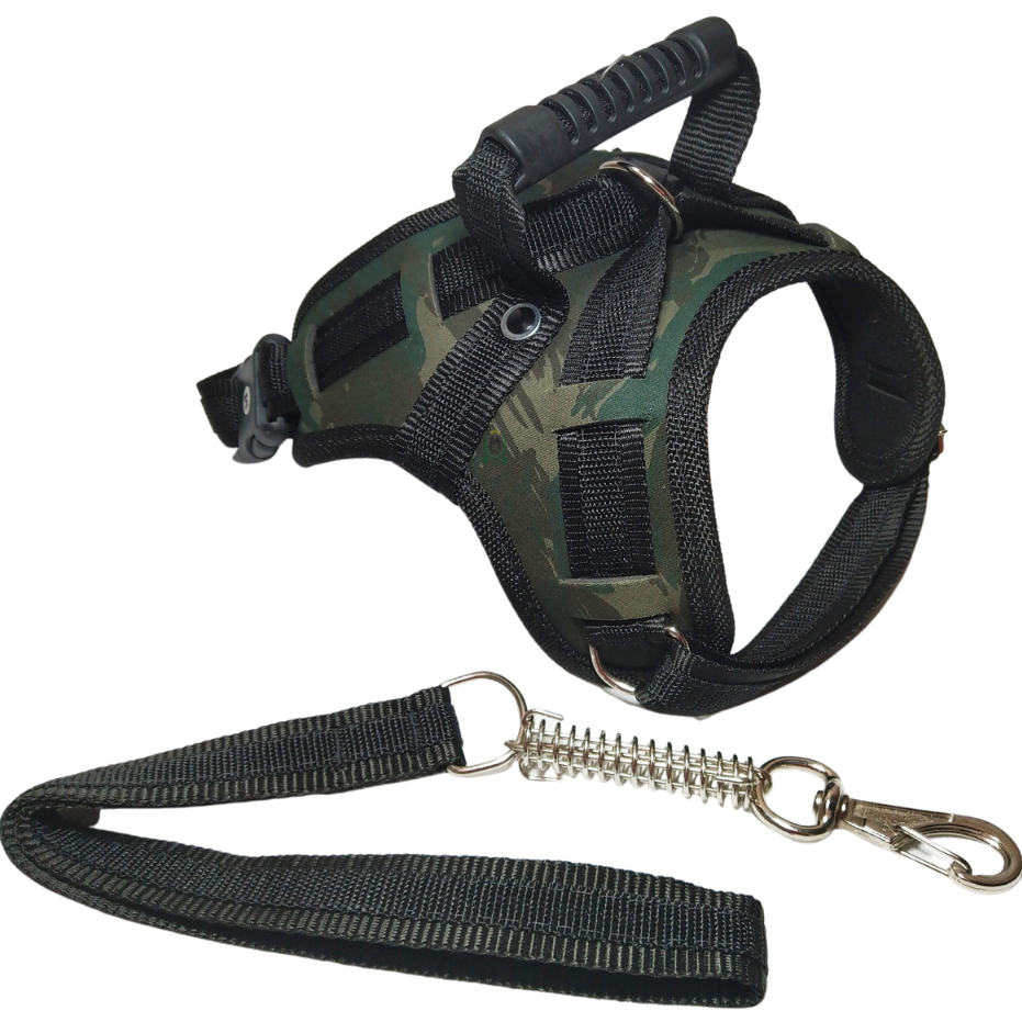 Peitoral Resistente com Guia Antipuxão para Cachorros Fortes