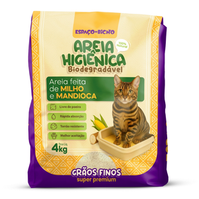 Areia Biodegradável Grãos Finos | Sem Poeira