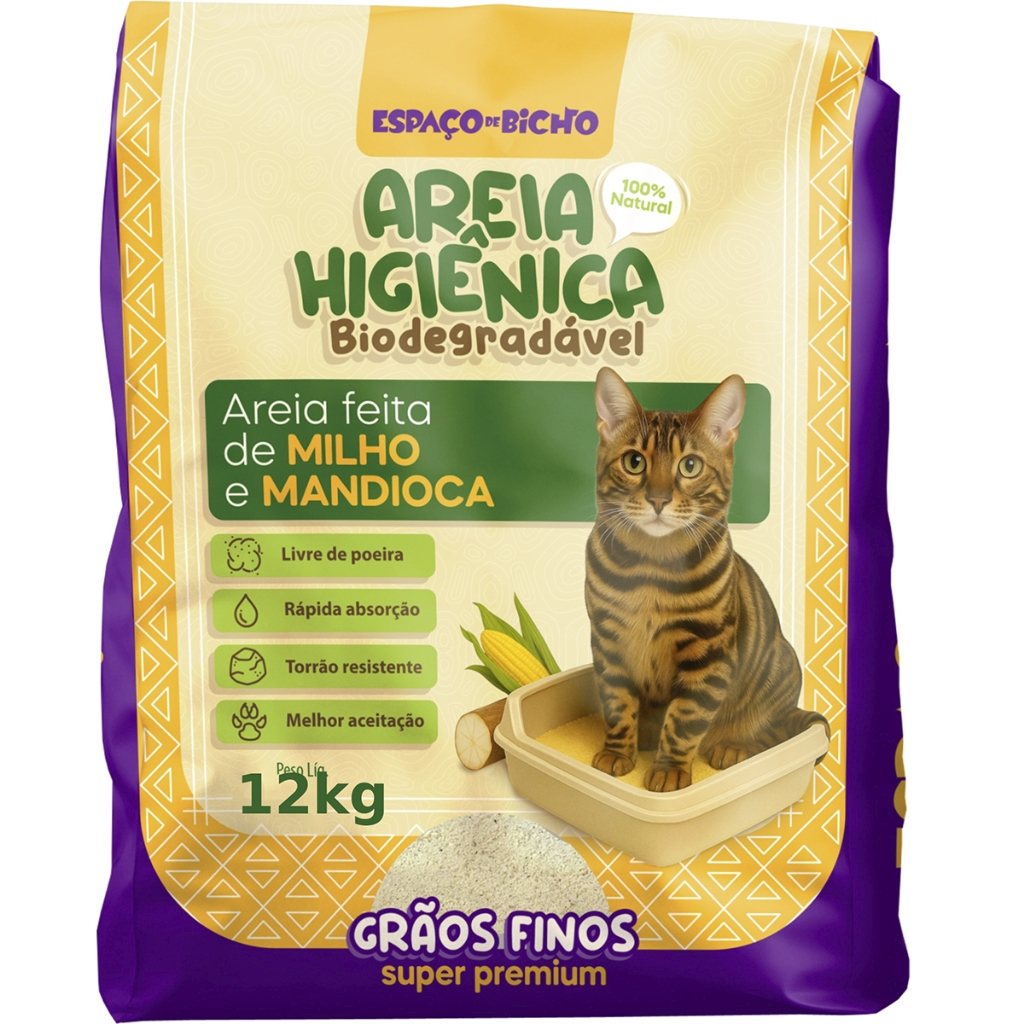 Areia Biodegradável Grãos Finos | Sem Poeira