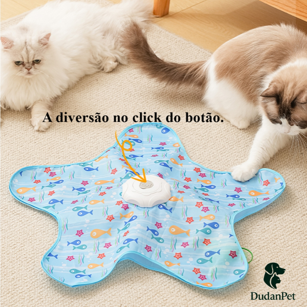 Brinquedo Interativo Gato Movimento Mouse, Penas e Sons + BRINDE