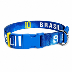 Coleira com Guia Brasil para Cachorro Ajustável Nylon Copa Médio e Grande Porte