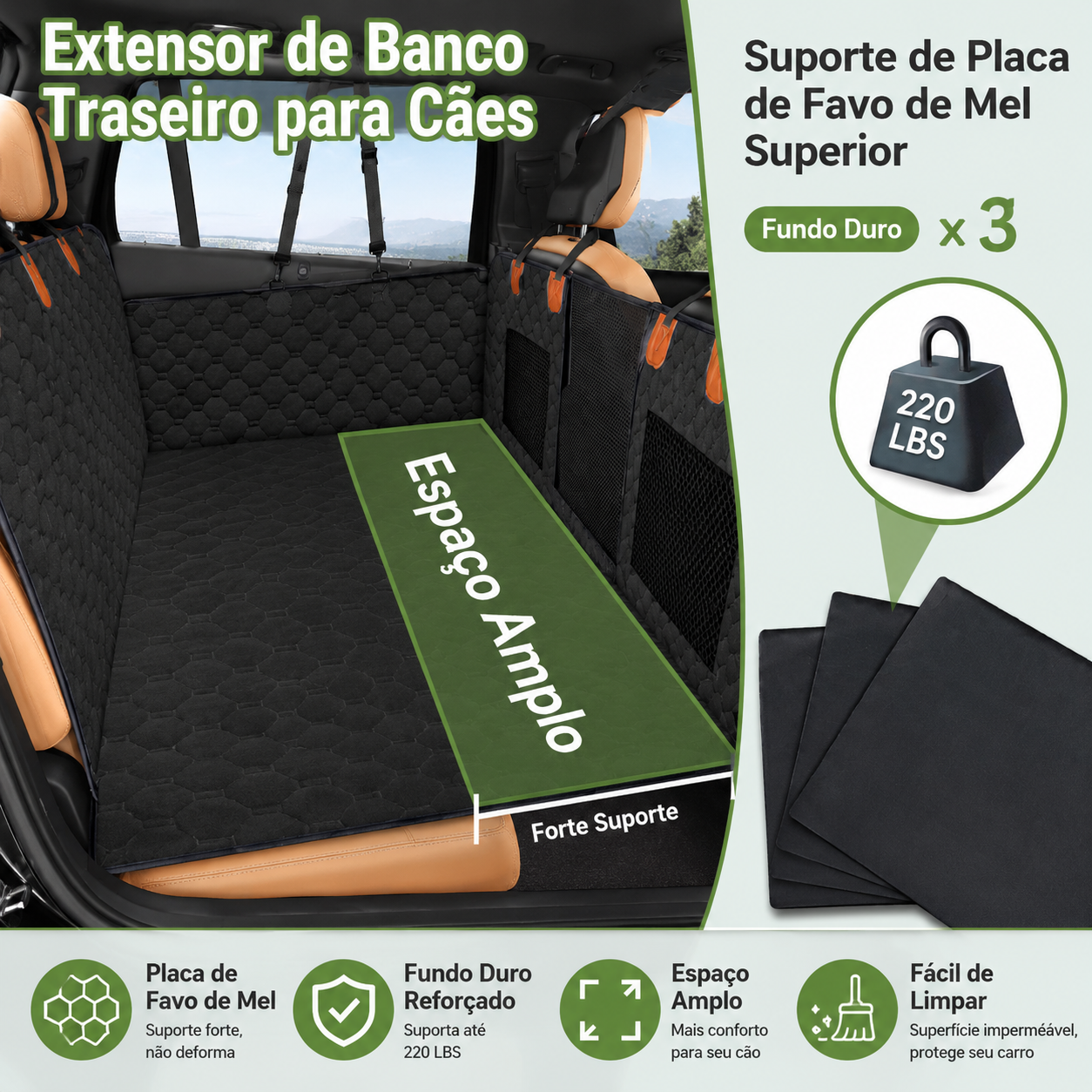 Capa Rígida Protetora para Banco de Carro Pet- Impermeável
