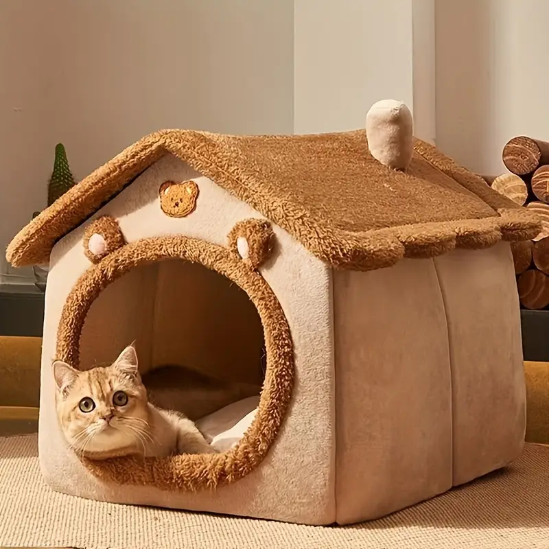 Cama Removível Lavável Quente e Peludo para Cachorro e Gato