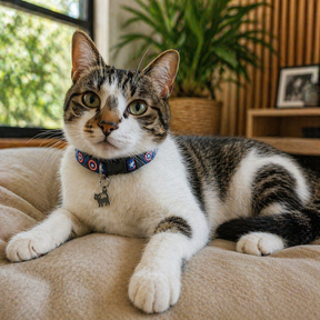 Coleira Antienforcamento Ajustável para Gatos - Estampa de Personagem